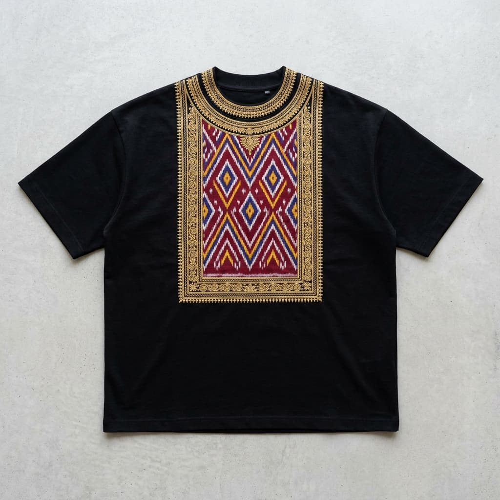 Pochampally Ikat Artisan Handloom Detailed Shirt